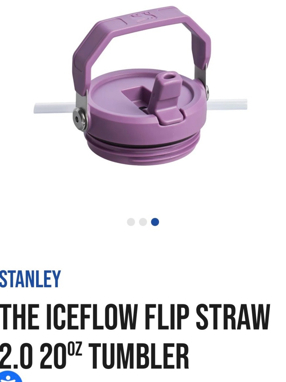 Stanley Iceflow Flip Straw Tumbler - Lavender Pink 20oz NWT - Picture 4 of 15